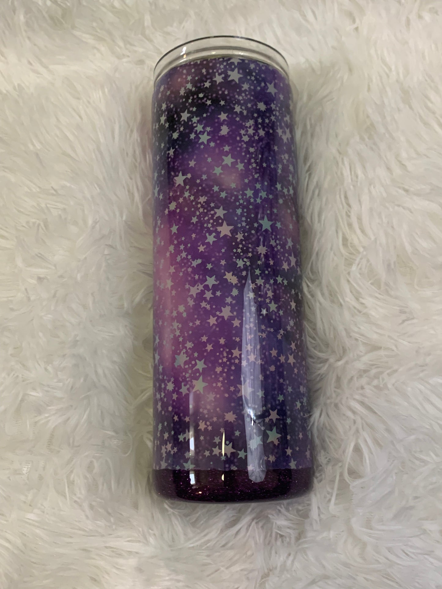 Half Vinyl Half Glitter Ombre Tumbler