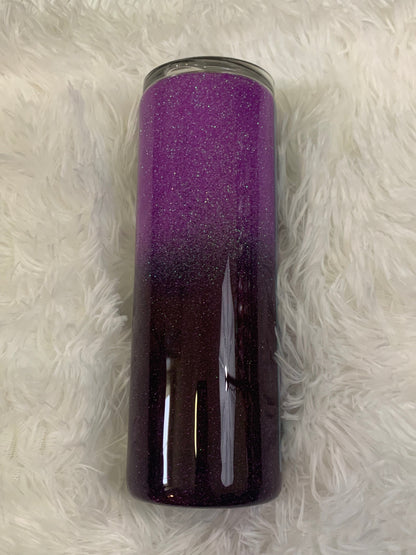 Half Vinyl Half Glitter Ombre Tumbler