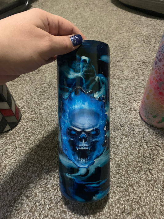 Skull alcohol ink tumbler